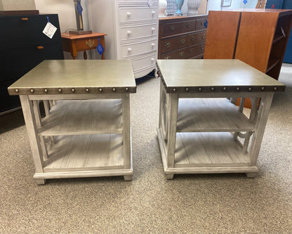 Pair of Lexington 'Oyster Bay' Square Side Tables