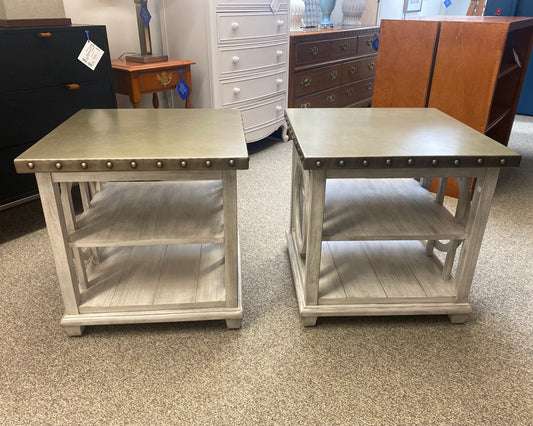 Pair of Lexington 'Oyster Bay' Square Side Tables