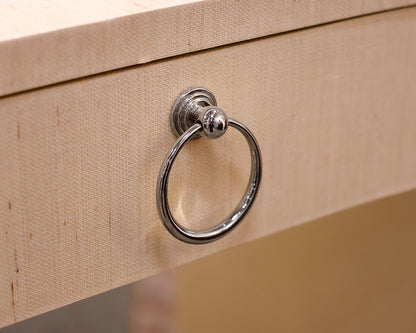 Natural Grasscloth 7-Drawer Desk