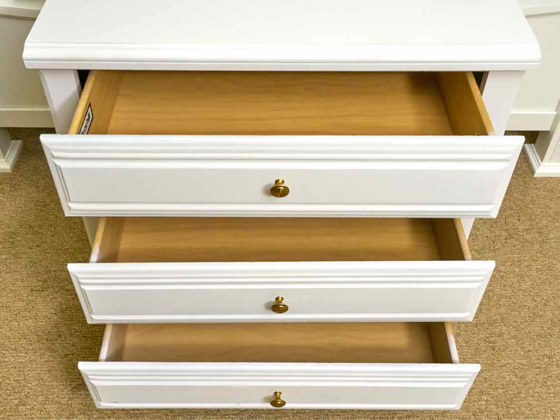 Broyhill  White Finish 3 Drawer Bedside Chest
