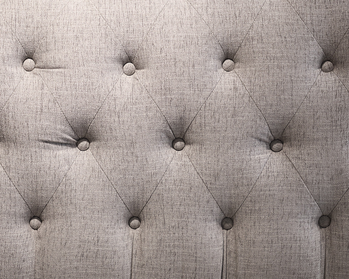 King Gray Tufted Sleigh Bed