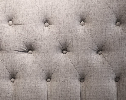 King Gray Tufted Sleigh Bed