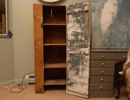 Rustic 1 Door Jelly Cabinet with 4 Shelves