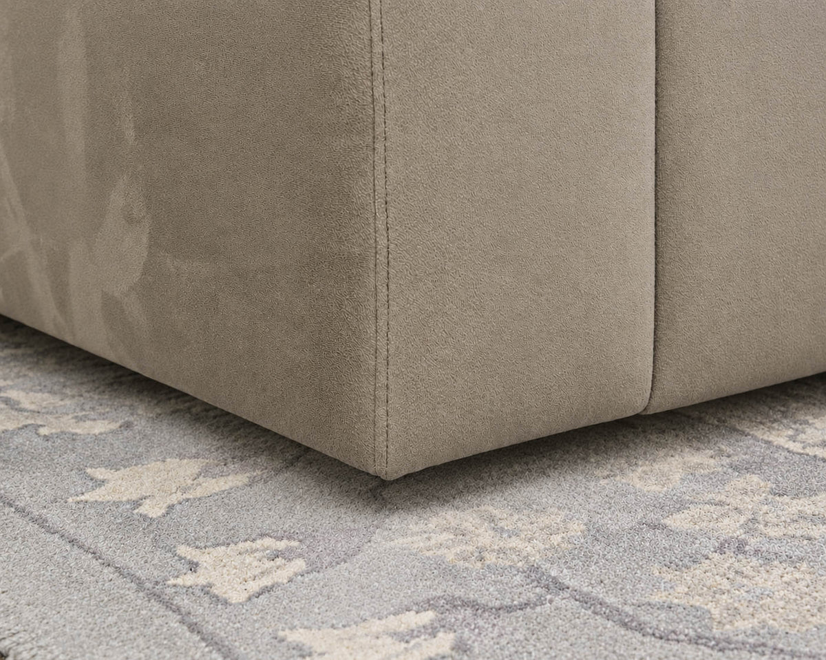 Room & Board Plush Microfiber Track Arm Sectional In Soft Grey
