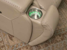 Motomotion Tan Leather Illuminated Cup Holders  Power Chair  Recliner