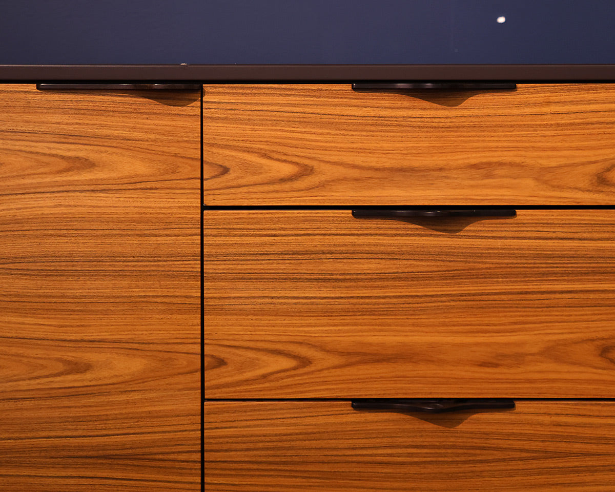 Palo Samko Rosewood Credenza in Rosewood with Brown Lacquer Frame