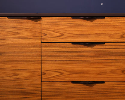 Palo Samko Rosewood Credenza in Rosewood with Brown Lacquer Frame