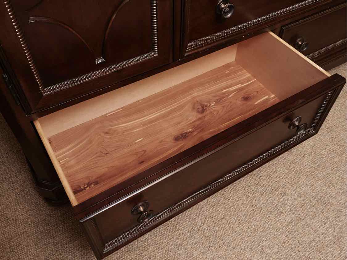 Bassett Dark Stain Finish 7 Drawer & 2 Door  Dresser