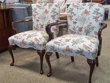 Pair of Queen Anne Gooseneck Arm Chairs
