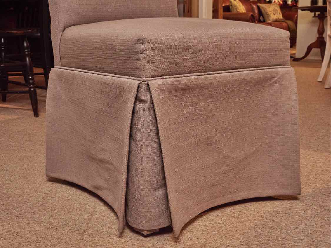Set Of 4 'Magnetic Grey' Linen & Cotton Slipper Chairs Dining Chairs