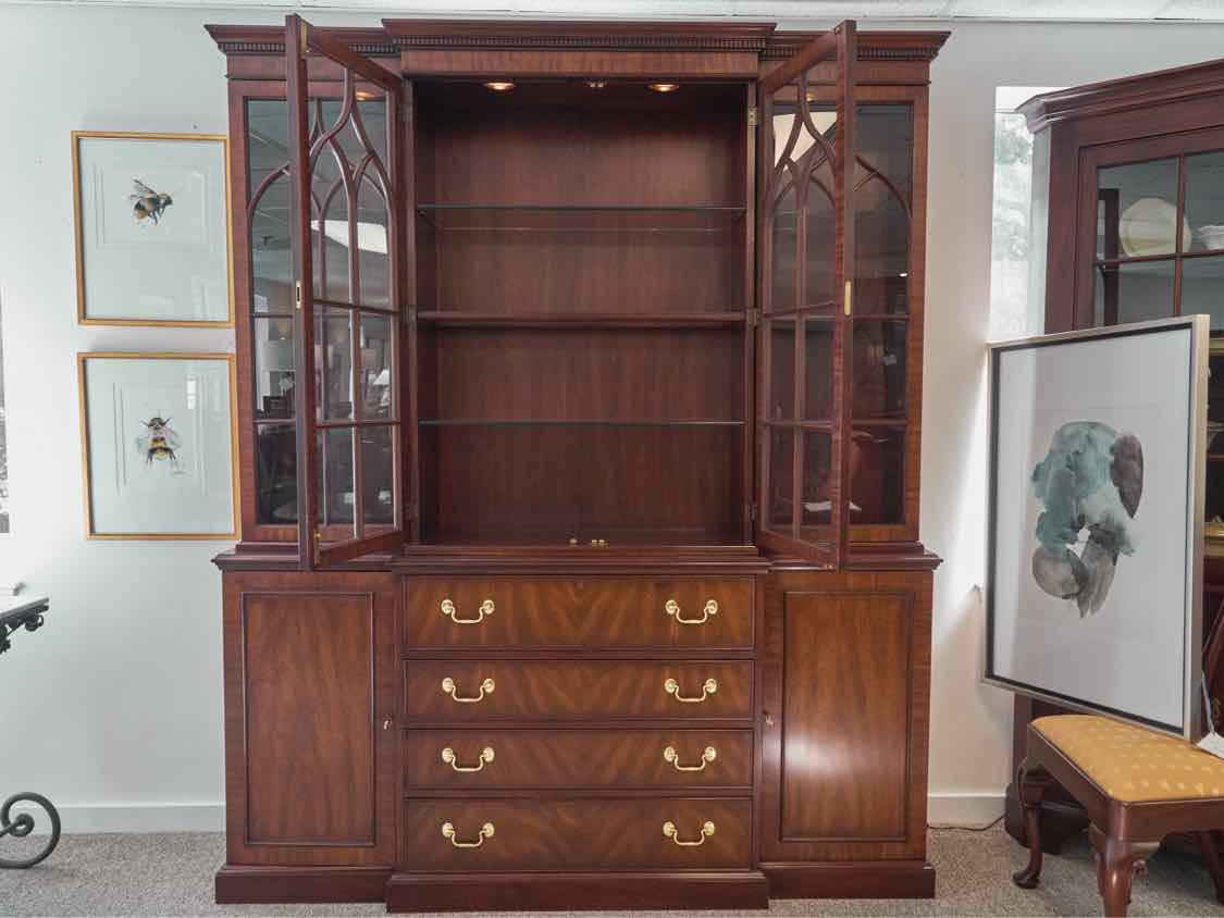 Henkel Harris Banded Mahogany Breakfront