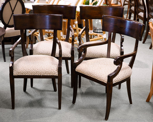 Set of 4 Baker Milling Road Regency Mahogany Shield Dining Chairs