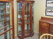 Pulaski  Cherry Finish Curved Glass 4 Glass Shelves  Display Cabinet
