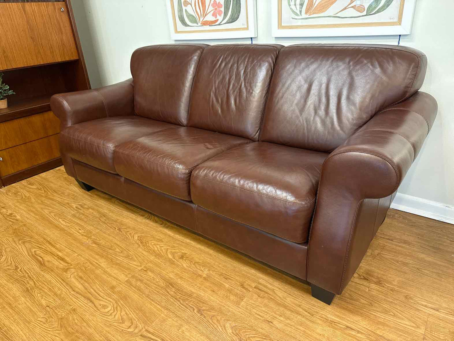 Chateau D'ax Chocolate Leather Sofa
