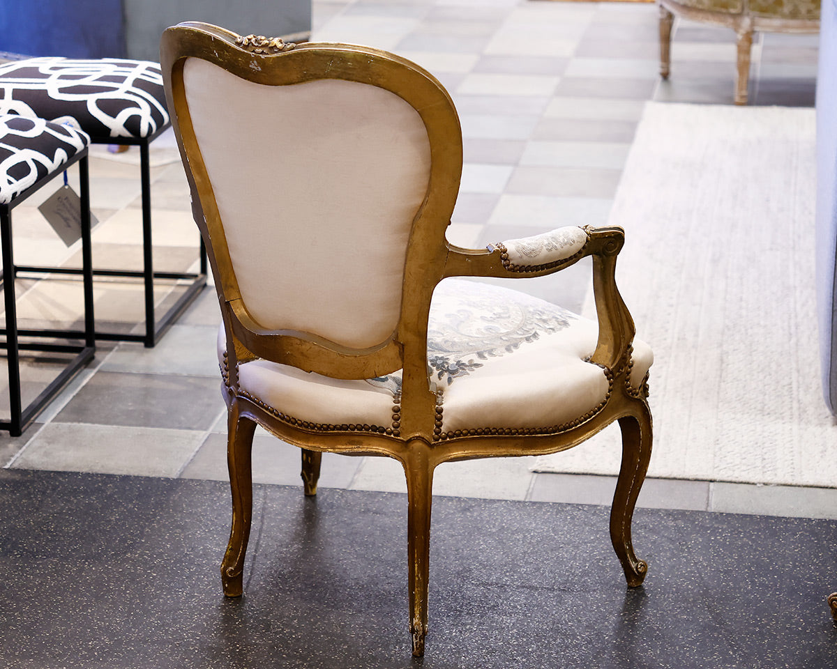 Set of 2 Custom Wood Framed Accent Chairs