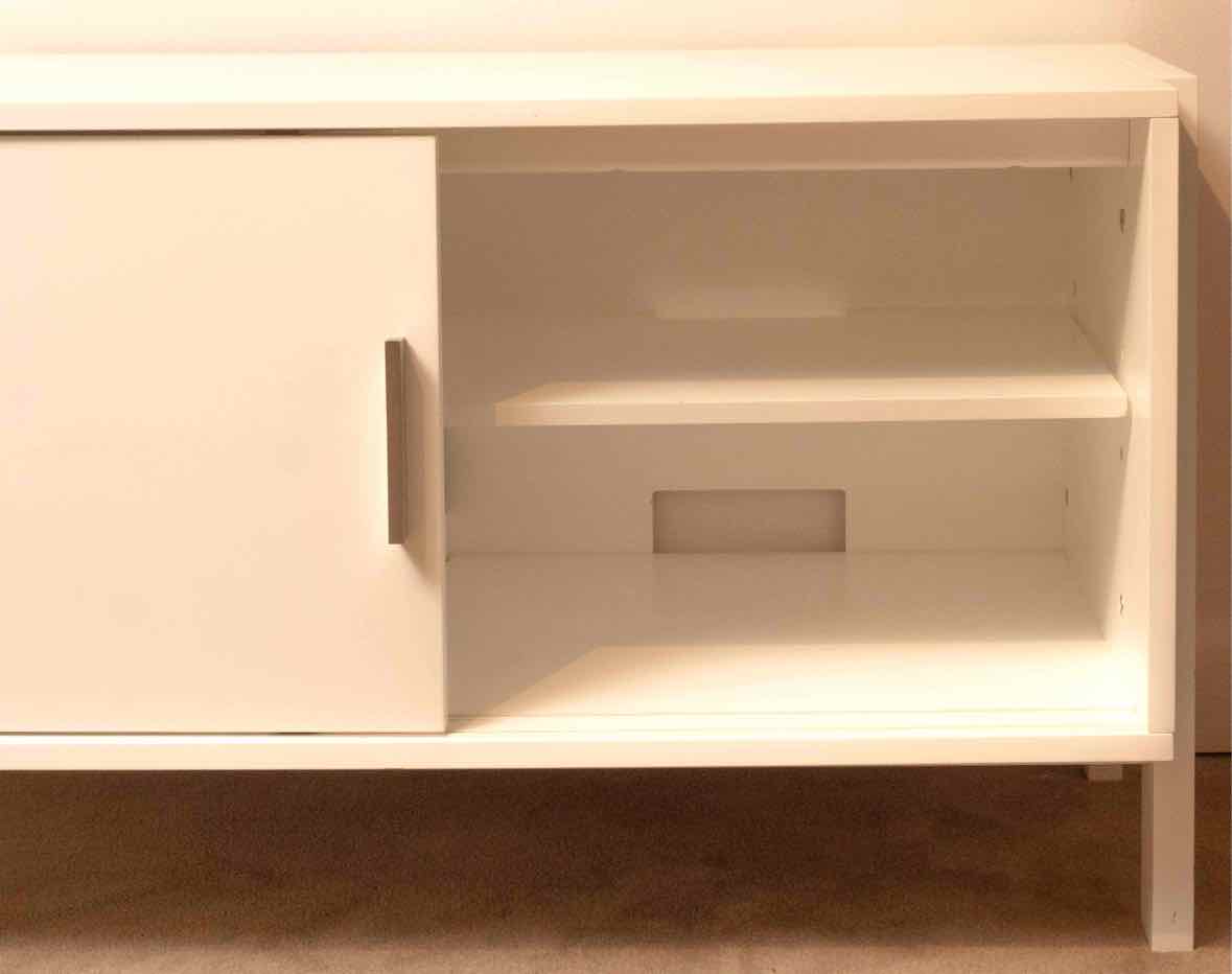 White Laminate 2 Sliding Door Console