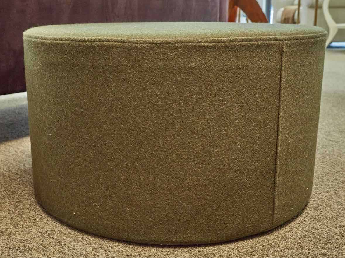Blu Dot Green Felted  Wool Blend Ottoman