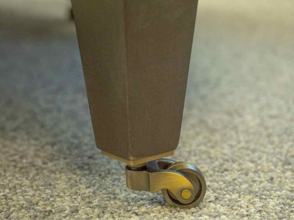 Lee Industries Oval Ottoman in Aqua Herringbone