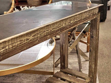 Rustic Reclaimed Wood Console with Ceramic Top and Lower Shelf