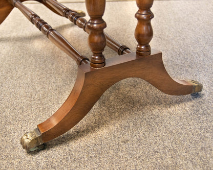 Yew Wood Rgency Style Drop Leaf Sofa Table