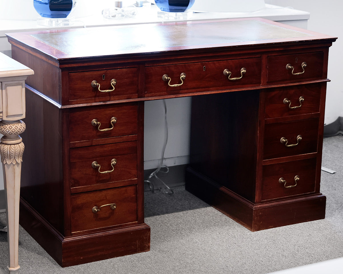 Leather Inlay Mahogany Desk