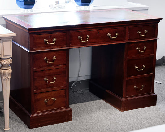 Leather Inlay Mahogany Desk