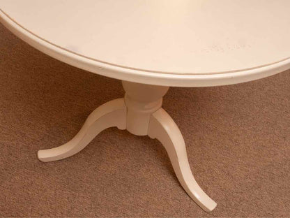 Stanley  Ivory Finish Pedestal Accent Table