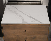 Pair of Room & Board Glass Top Nightstands