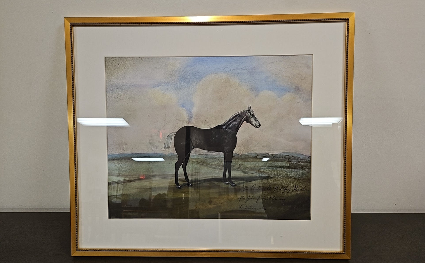 'Equestrian II A' Horse Illustration with Landscape