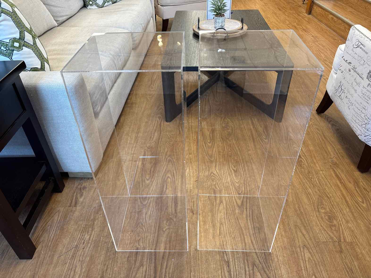 Pair of Clear Acrylic Pedestals