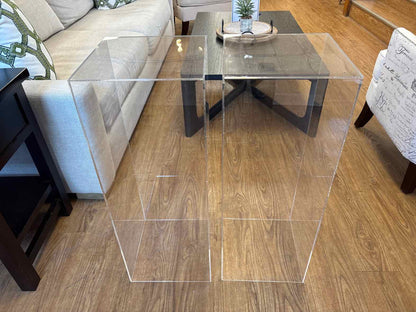 Pair of Clear Acrylic Pedestals