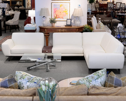 Roche Bobois White Leather Two-Piece Sectional