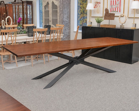 Ash Modern Dining Table with Steel Base