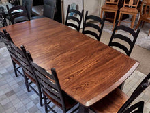 Black & Oak Shaker Dining Table & Set of 8 Chairs