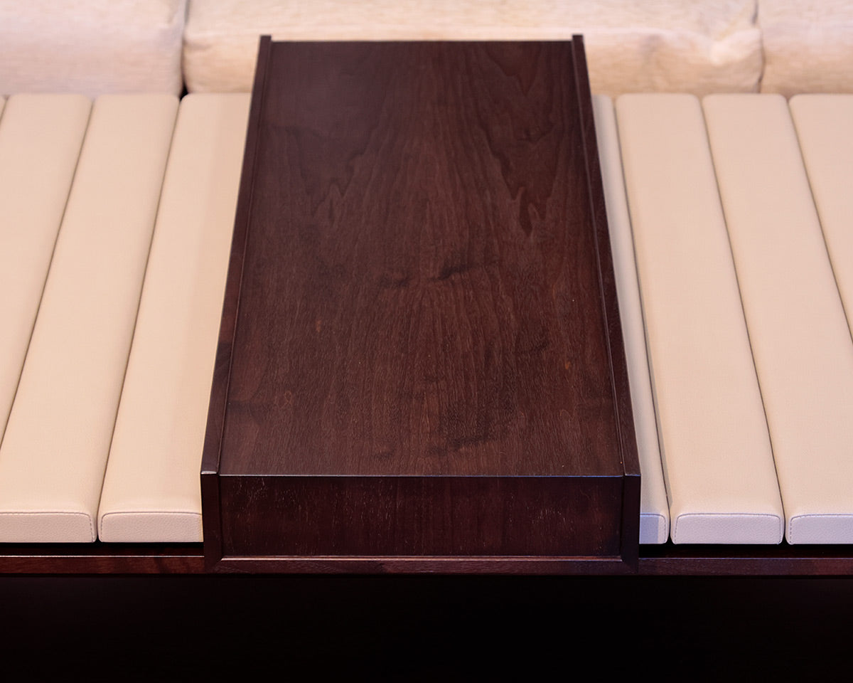 "Granada Flat" Leather Channeled Cocktail Table