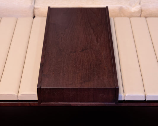 "Granada Flat" Leather Channeled Cocktail Table