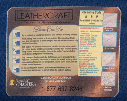 Leathercraft Navy Leather Wing Chair