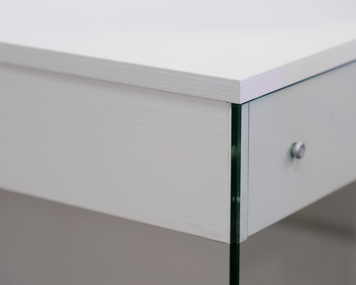 Contemporary White Desk With Acrylic Legs