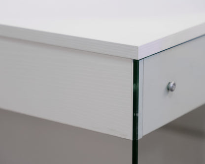 Contemporary White Desk With Acrylic Legs