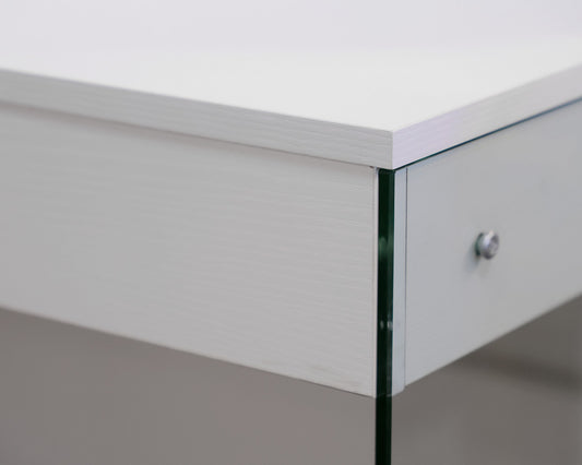 Contemporary White Desk With Acrylic Legs