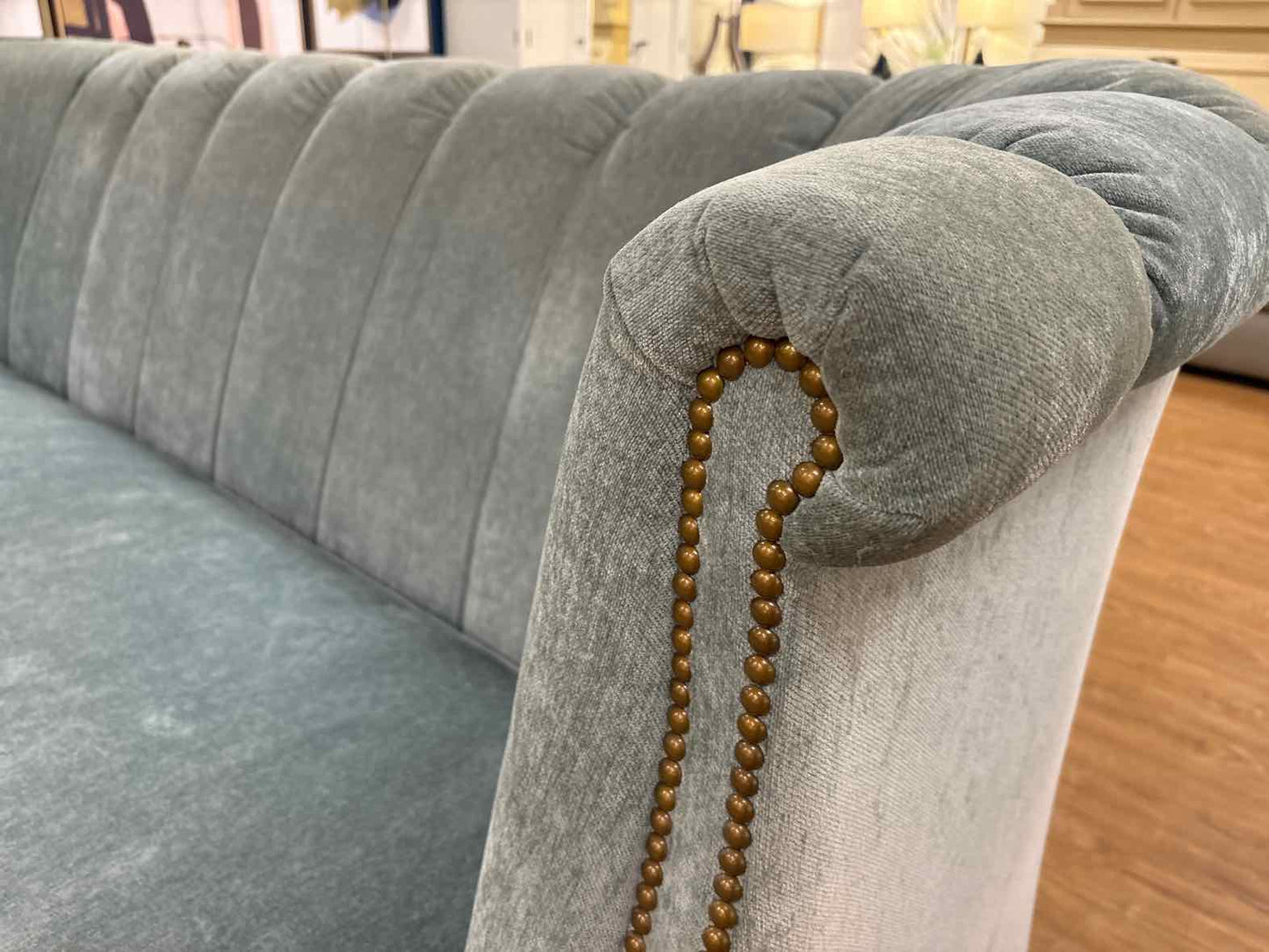 Lane Venture Light Blue Velvet Sofa