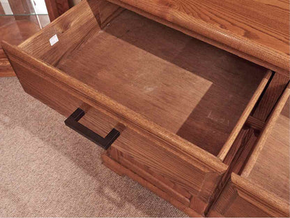 Bent Bros Colonial Oak  Hutch with 3 Glass Pane Doors & Dental Molding