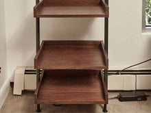 Newberry Walnut 5 Shelf & Metal Leaning  Etagere