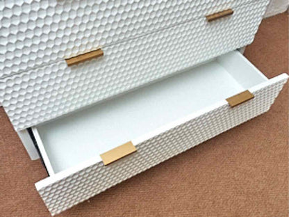 Adore Decor "Jolie' 3 Drawer White Finish Honeycomb Chest