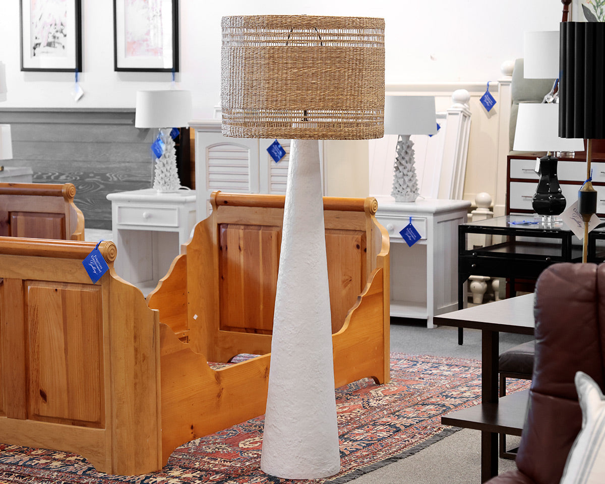 Crate & Barrel Santorini White Plaster Floor Lamp