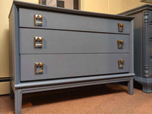 'Stormy Skies' Finish 3 Drawer With Metal Retro Handles Dresser