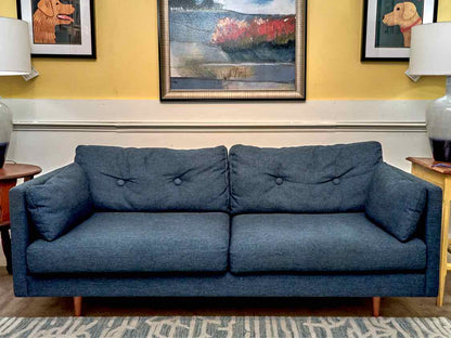 Article Anton 'Twlight Blue'  Cotton/Linen Upholstered 2 Cushion Sofa