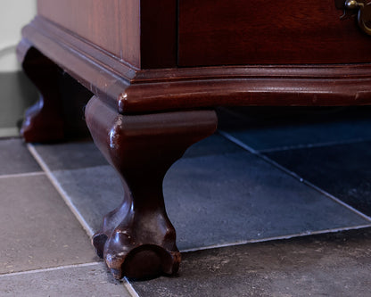 Mahogany Serpentine-front Claw Footed Secretary Desk