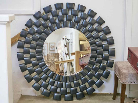 Basset Mirror Co. Inc  Black Resin Sunburst Mirror