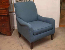 Rowe Royal Blue Upholstered Chair With Espresso Legs